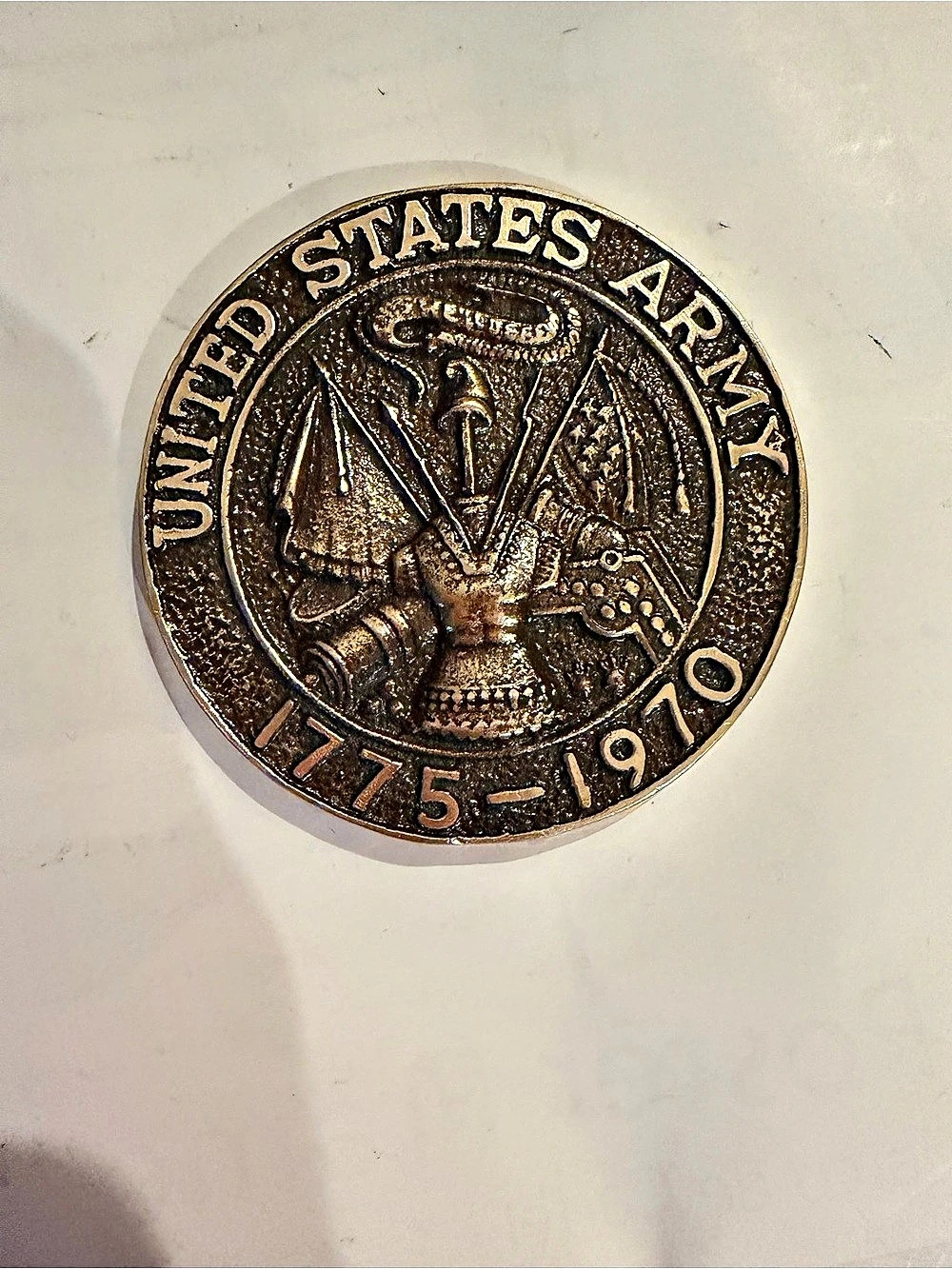 United States Army 1775-1970 Medallion Token Gold